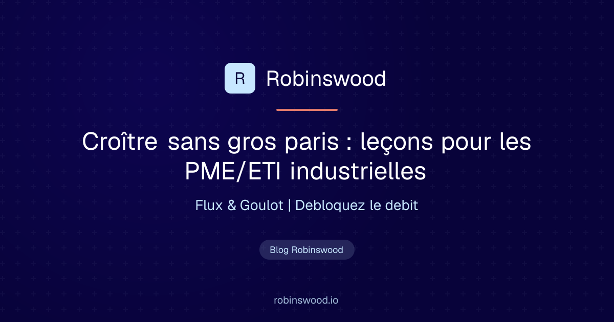 Illustration Robinswood : Croître sans gros paris : leçons pour les PME/ETI industrielles