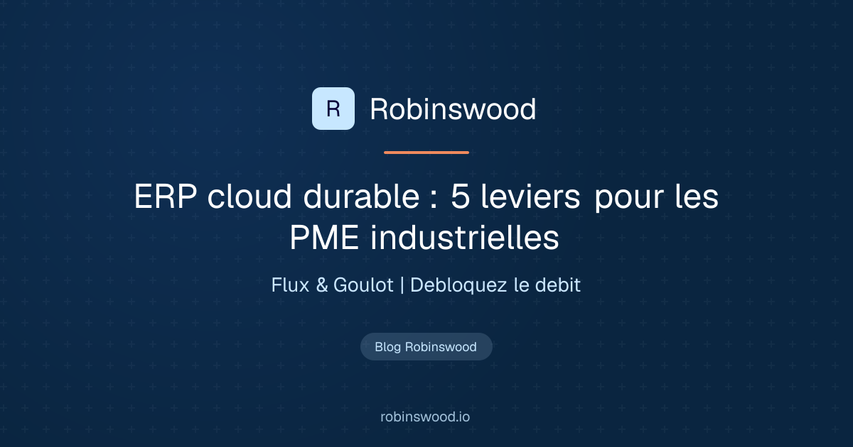 Illustration Robinswood : ERP cloud durable : 5 leviers pour les PME industrielles