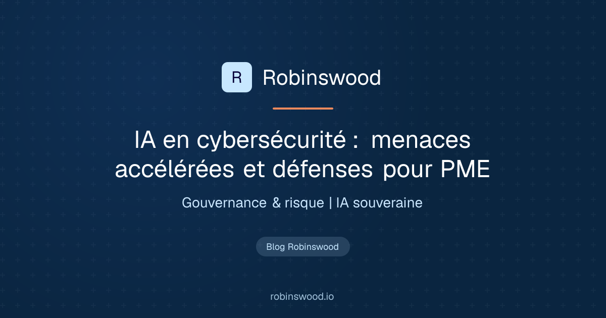Illustration Robinswood : IA en cybersécurité : menaces accélérées et défenses pour PME