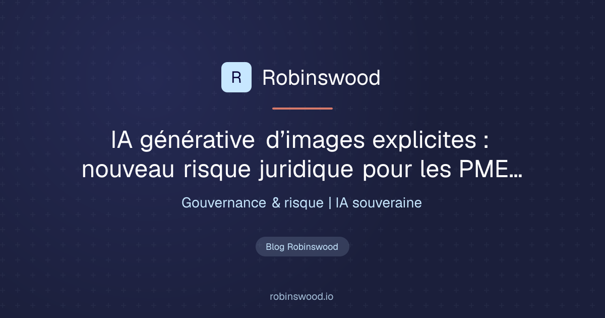 Illustration Robinswood : IA générative d’images explicites : nouveau risque juridique pour les PME…