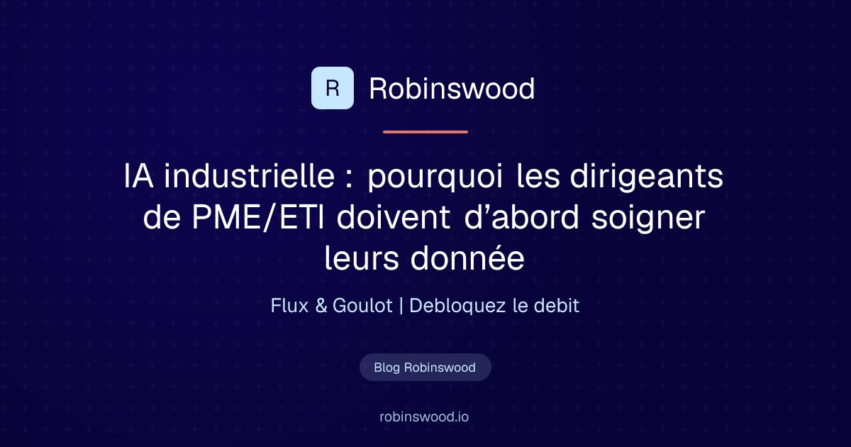 Illustration Robinswood : IA industrielle : pourquoi les dirigeants de PME/ETI doivent d’abord soigner leurs donnée