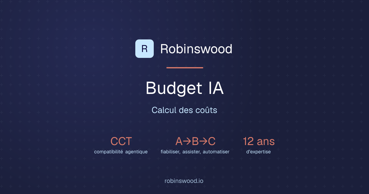Calcul des coûts IA - Budget IA équitable | Robinswood